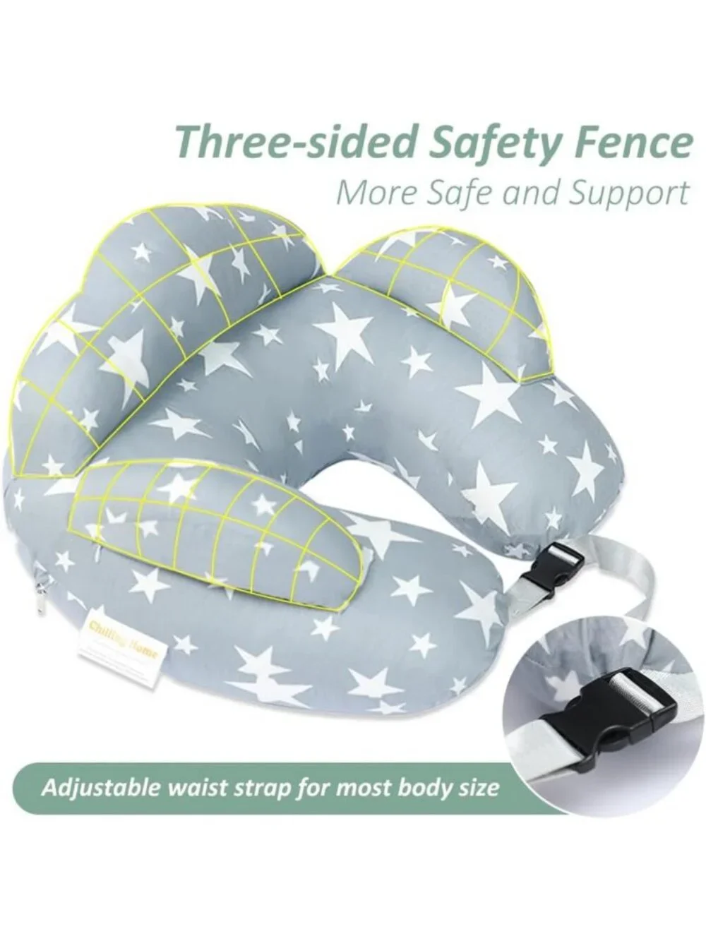 Adjustable Nursing Pillow for Breastfeeding & Bottle Feeding, Removable Cover